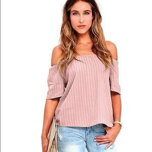 NWT Lulus Rhythm Melody Mauve Off-the-Shoulder Top